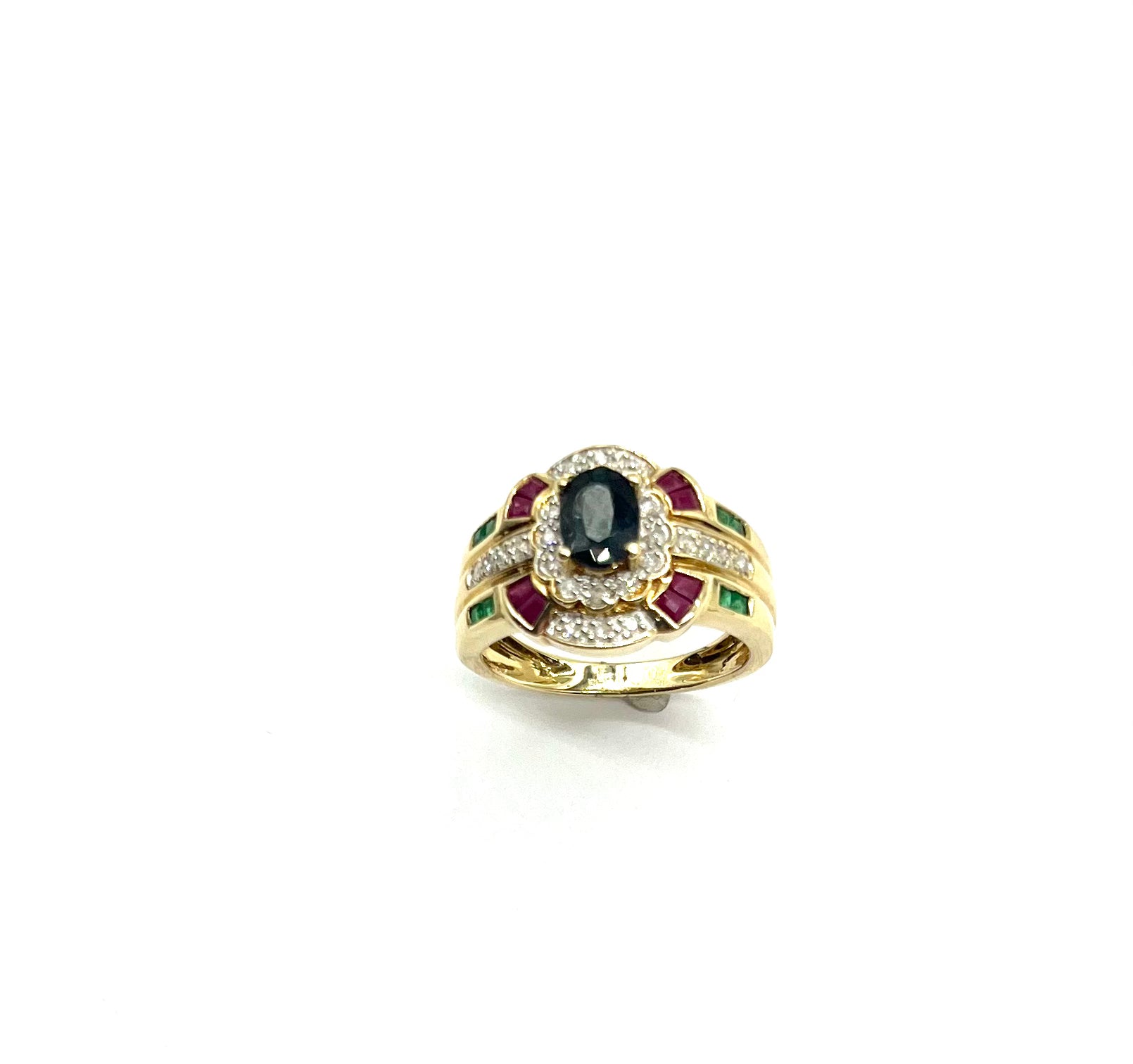 Exquisite Sapphire, Ruby, Emerald & Diamond Ring for Women | Elegant Jewelry Gift for Engagement, Wedding & Anniversary | Perfect for Special Occasions & Everyday Luxury