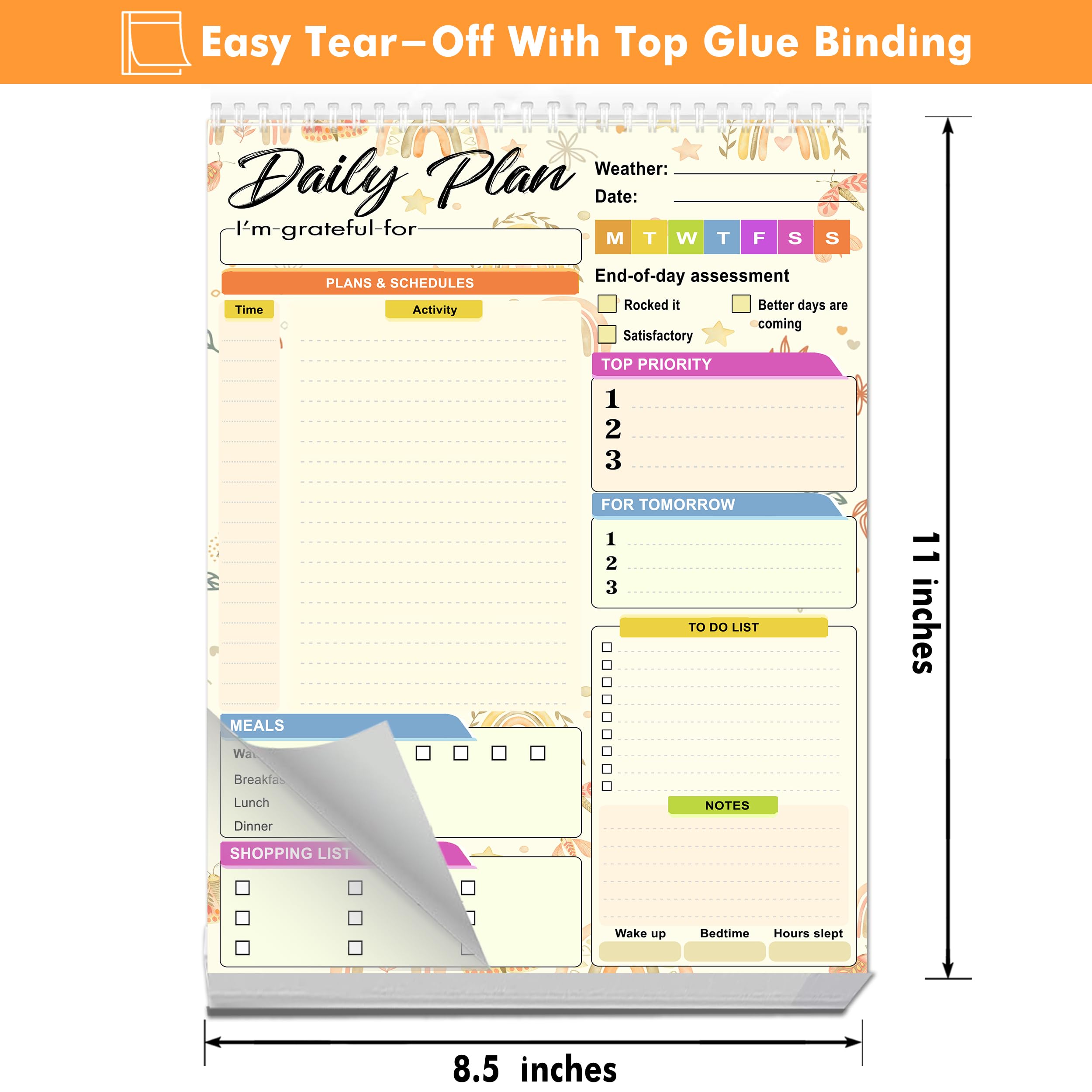 2025 Daily Planner Notepad - 52 Sheets 8.5