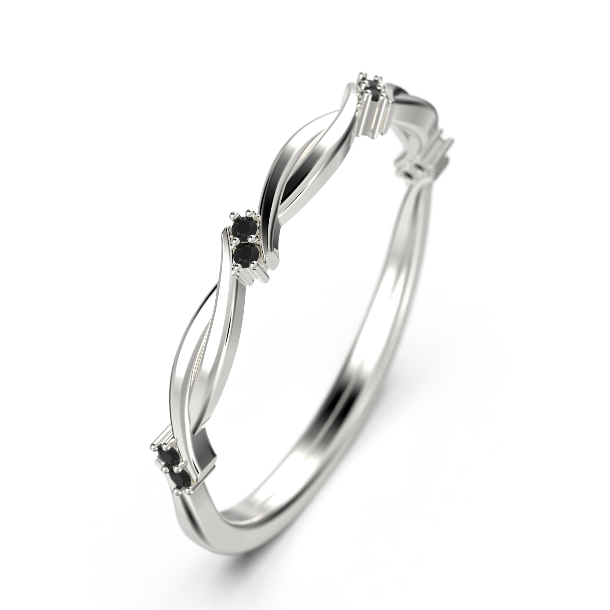 0.08 Ct Black Diamond Moissanite Wedding Ring - 18K Gold Over Silver - Elegant Engagement & Anniversary Jewelry Gift for Women