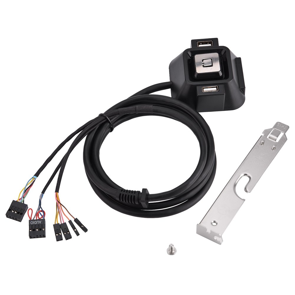 Yosoo Desktop PC Case Switch with USB Ports, Power Reset, Audio & Microphone Port - Computer Power Supply & HDD Switch for DIY PC Builds and Gaming Rigs