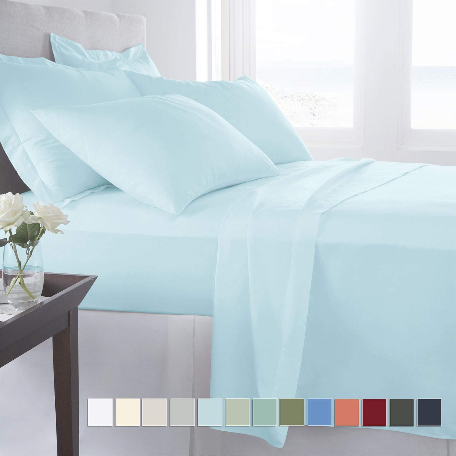 4-Piece Twin XL Sheet Set - 800 Thread Count 100% Ultra-Fine Cotton Luxury Bed Sheets | Deep Pocket Fits Mattress Up to 16