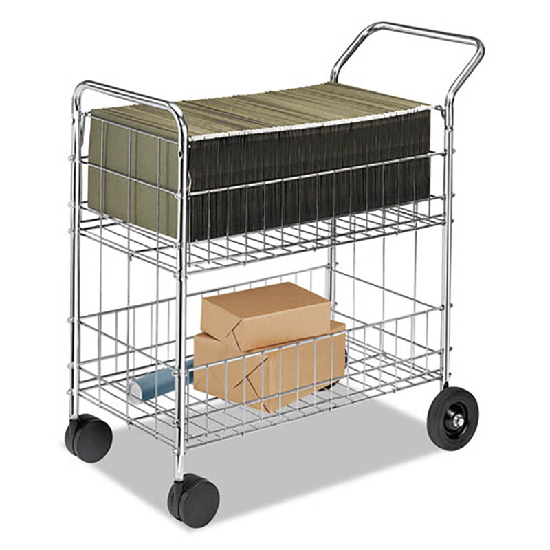 Sturdy Chrome Wire Mail Cart - 21.5
