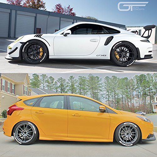 Michelin Tire Lettering Stickers - Permanent White Decals with Glue & 2oz Touch-Up Cleaner for 19-21 Inch Wheels (1.50 Inches, 4 Pack) - Perfect for Car Enthusiasts & Custom Vehicle Styling