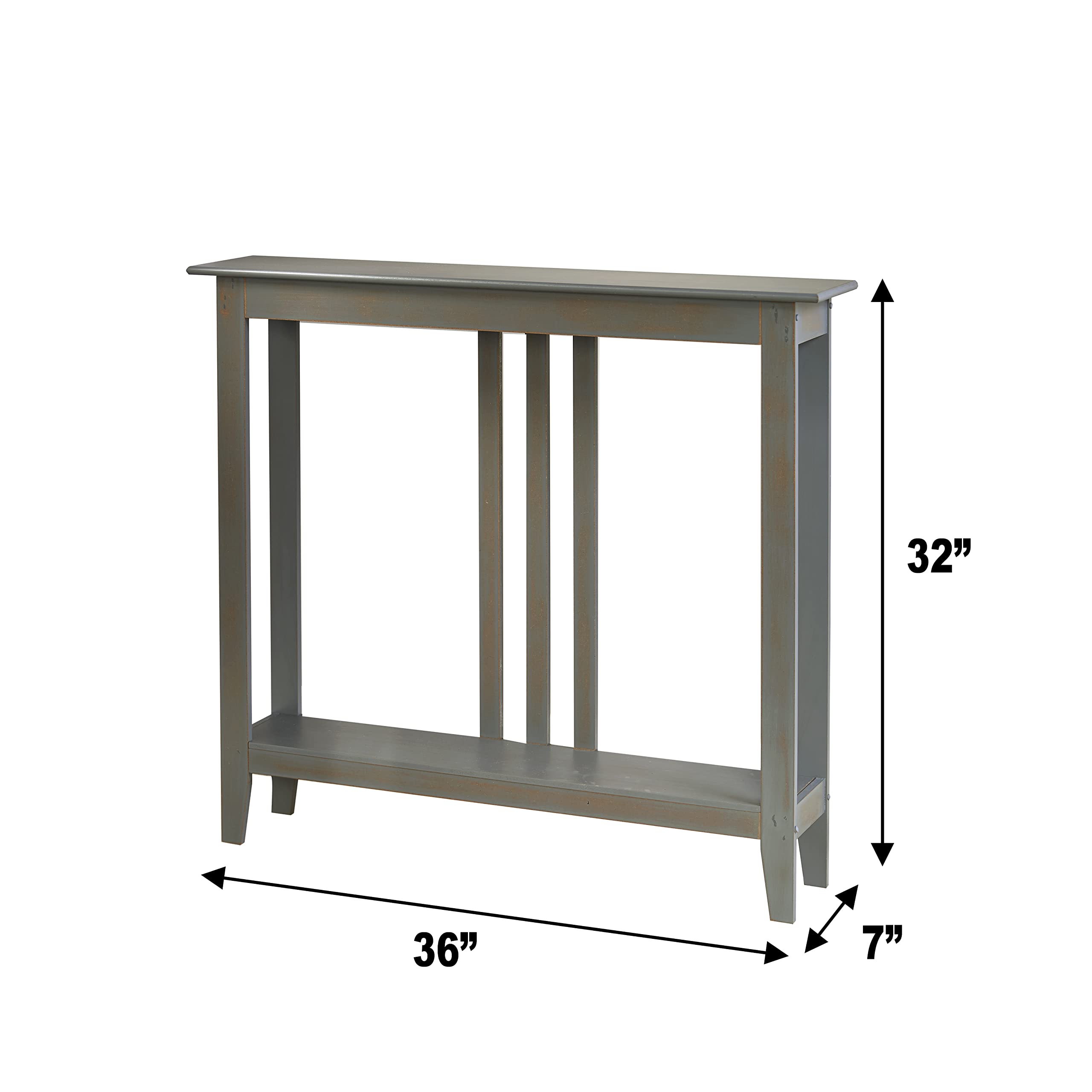 Space Saving Gray Accent Tables - Slim Modern Design for Small Living Rooms, Bedrooms & Apartments - Lakeside Collection