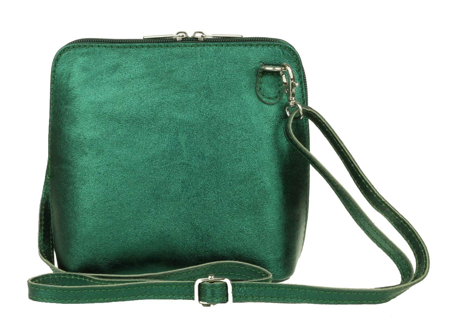Stylish Small Vera Pelle Genuine Metallic Leather Handbag for Women - Italian Mini Crossbody Shoulder Bag | Perfect for Work, Travel & Evening Out