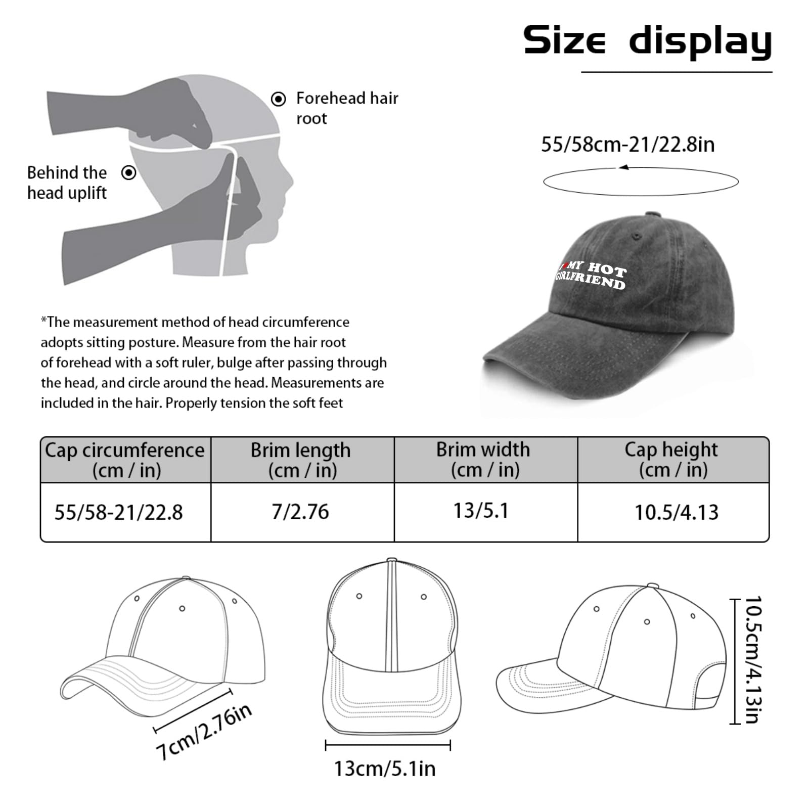 Custom 'I Love My Hot Girlfriend' Pigment Black Women's Bucket Hat - Stylish Golf Hat & Cute Gift for Her - Perfect for Dating, Beach Outings & Summer Fashion