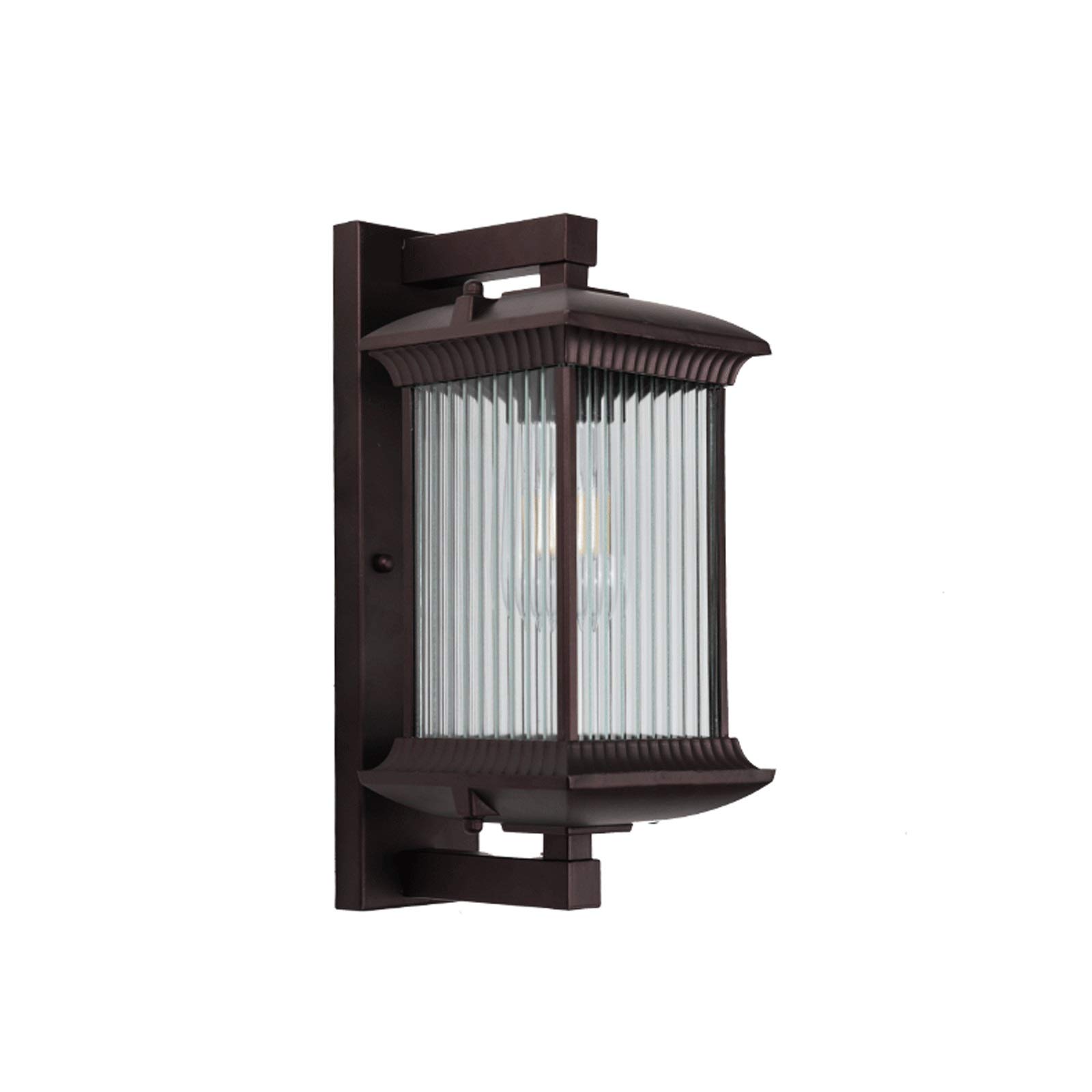 Waterproof Outdoor Wall Sconce Light Fixture - Exterior Wall Lantern with Clear Seeded Glass in Coffee Gold Finish - Perfect for Porch, Patio, Garden & House Exterior Lighting - Weatherproof & Durable for All Seasons