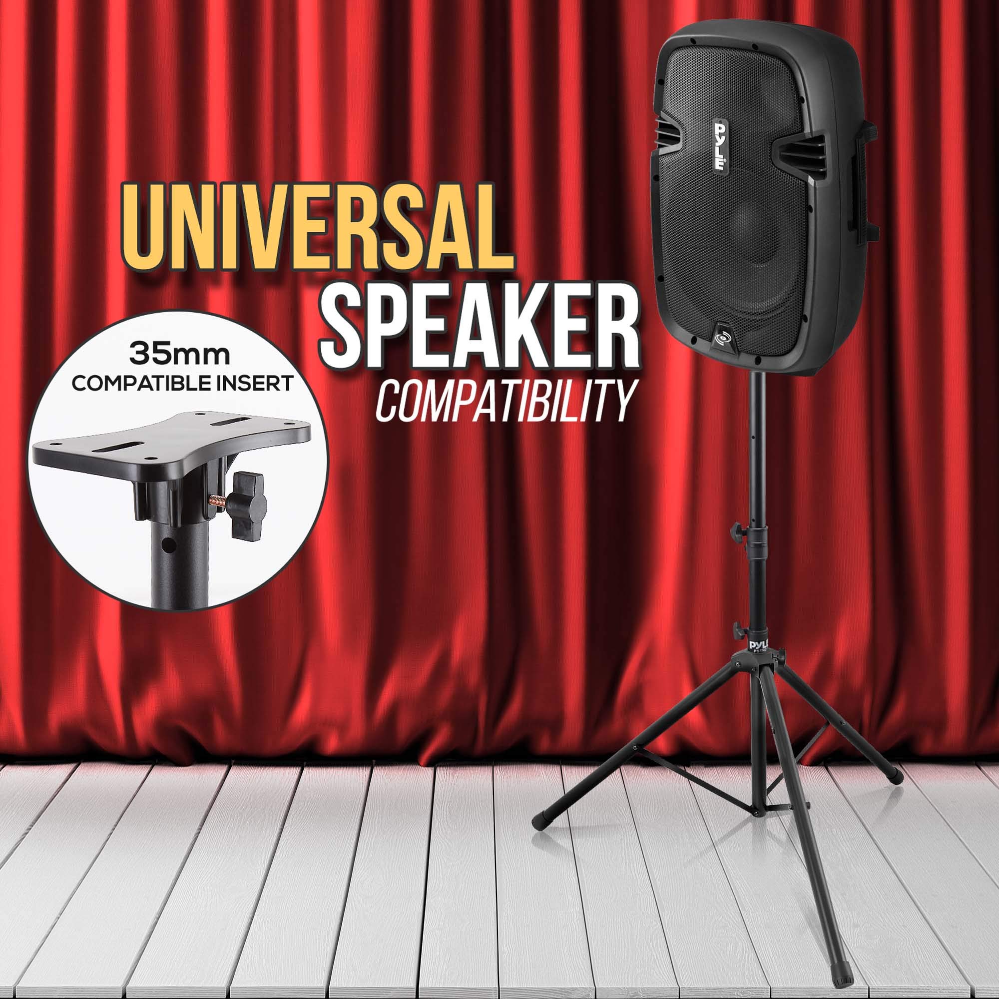 Pyle Karaoke PA Speaker System Bundle - Portable Bluetooth Speaker with Tripod Stand, 2 Wireless Microphones & Accessories for Home Parties, Outdoor Events & Professional Performances