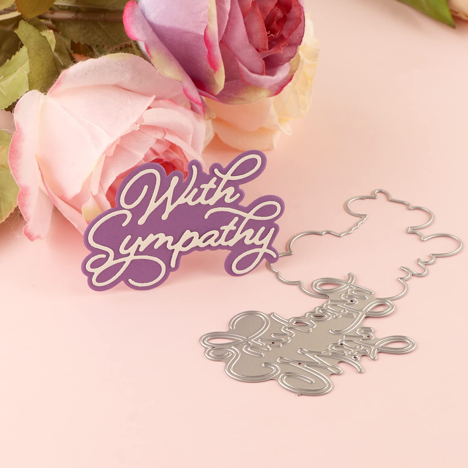 Briartw Sympathy Cutting Dies Set - Words & Phrases Shadow Sentiment Die-Cutter for Card Making, DIY Scrapbooking, Paper Crafts, Embossing Stencils | Perfect for Greeting Cards, Photo Albums, Home Decor & Gift Wrapping
