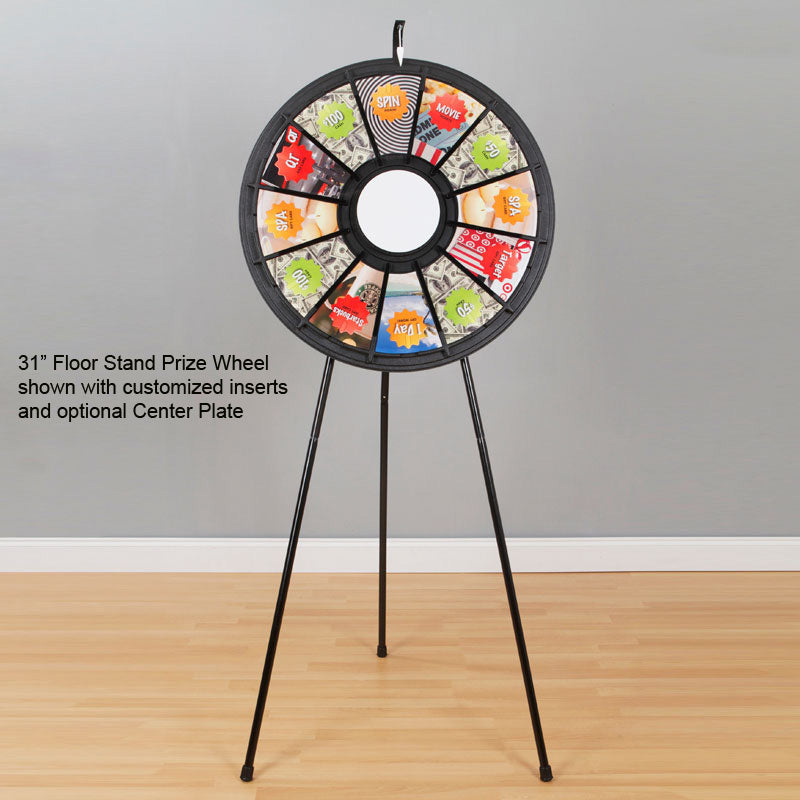 12-Slot 31-Floor Stand Prize Wheel Spinner for Carnival Games, Casino Nights, and Classroom Rewards - Heavy Duty Spin Wheel for Events, Parties & Raffles