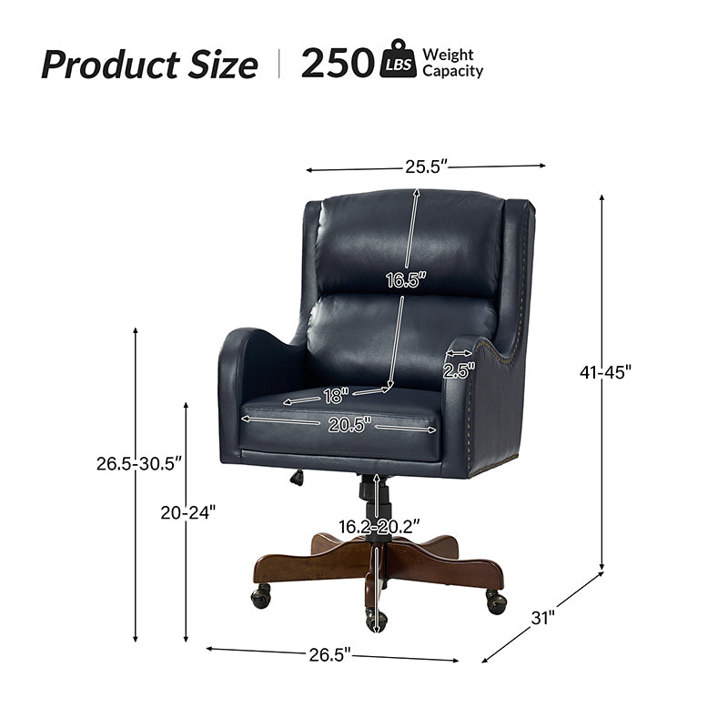 Premium Otto Executive Task Chair - Adjustable Seat Height & Tilt Mechanism - Ergonomic Office Chair for Home & Business Workspaces