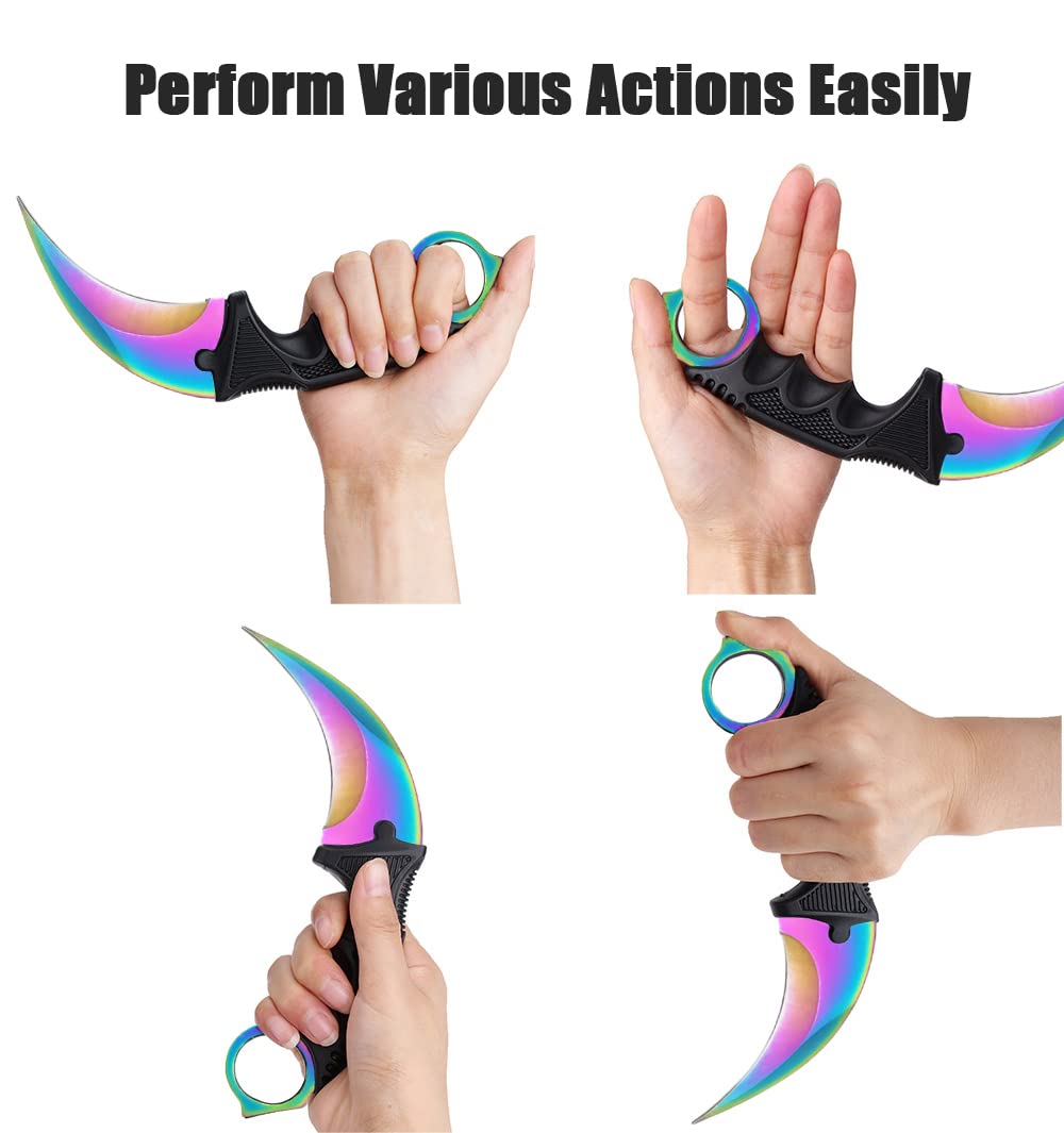 ZLIXING 2-Piece Fixed Blade Karambit Tactical Knife Set with Sheath - Survival Knife for CSGO, Hiking, Fishing, Hunting | Perfect Men's Gifts & Cool Gadgets for Outdoor Adventures & Tactical Enthusiasts