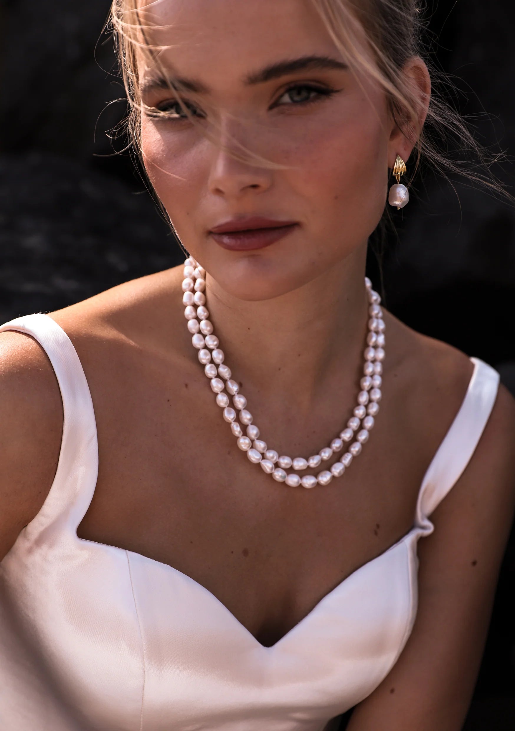 Lola Knight Gianna Freshwater Pearl Bridal Necklace - 18K Gold Plated Elegant Wedding Jewelry for Bride, Bridesmaid & Special Occasions | Perfect for Weddings, Anniversaries & Formal Events