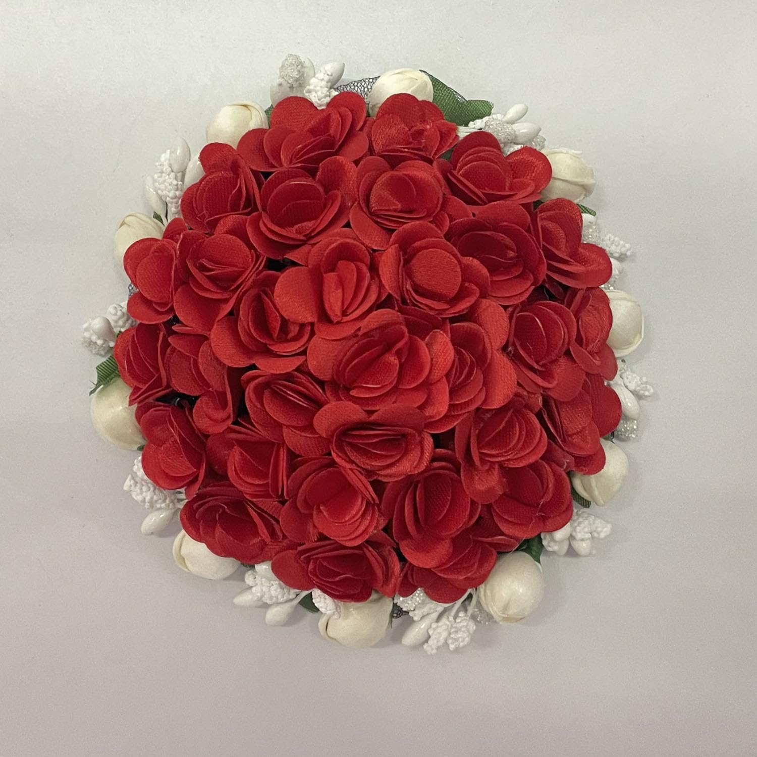 GuruEmbelish Bridal Bun Juda Maker Flower Gajra - Women's & Girls' Hair Accessories (Red, Pack of 1) - Perfect for Weddings, Parties & Festive Occasions