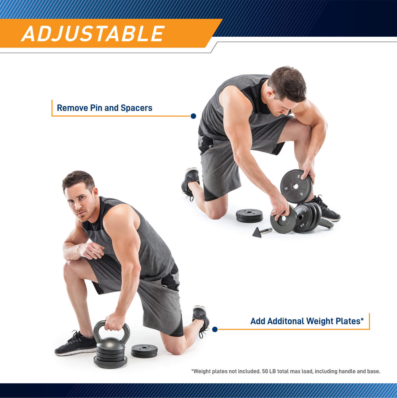 Apex Adjustable Kettlebell APKB 5009 - Black Weight Set for Home Gym, Strength Training & Full Body Workouts - Perfect for CrossFit, HIIT & Functional Fitness