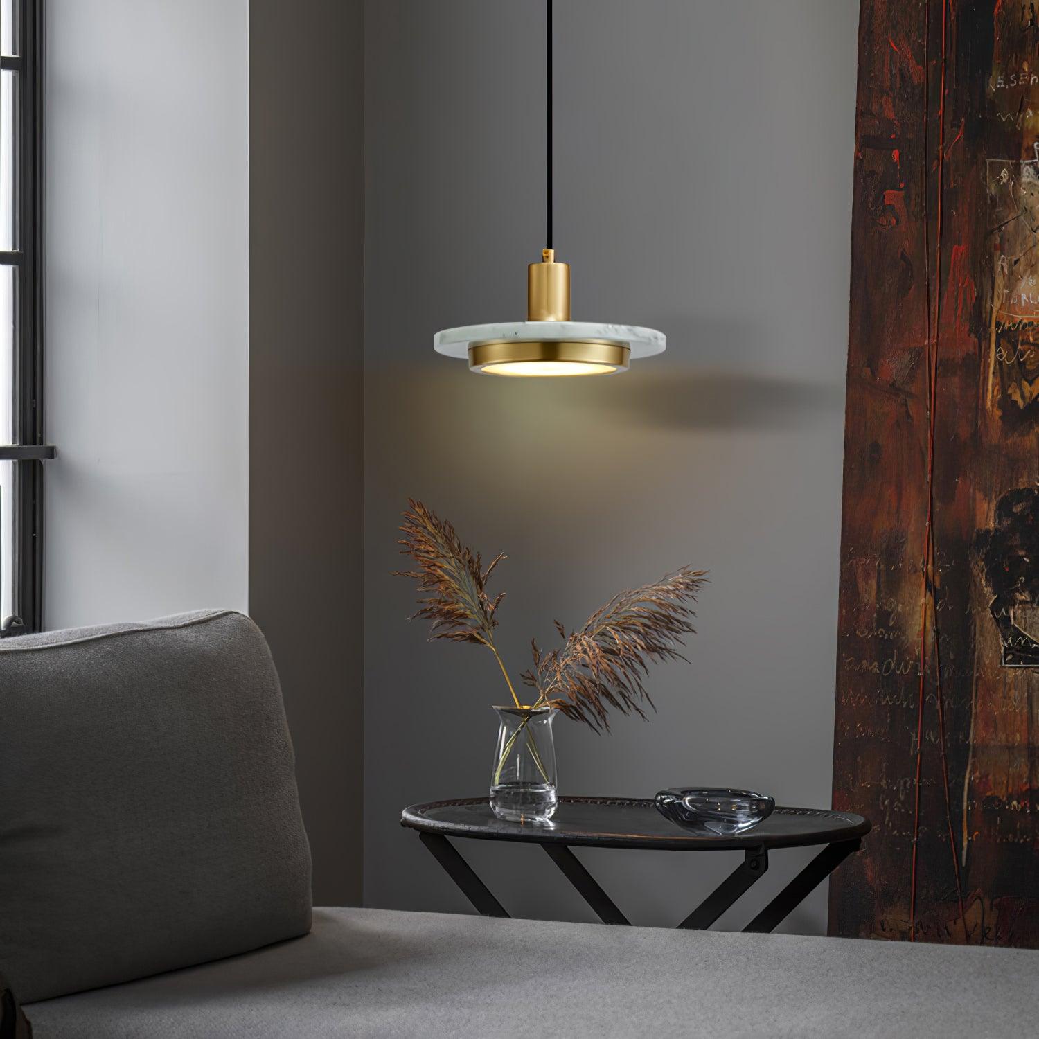 Modern Double Circle Pendant Light Fixture - Industrial Style Ceiling Lamp for Dining Room, Kitchen, Living Room & Bedroom