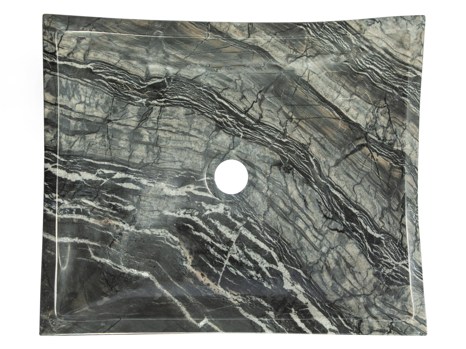 Deep Zen Sink - Handcrafted Wooden Black Marble Bathroom Vessel Sink for Modern & Zen Style Home Decor - Perfect for Spa, Bathroom Vanity, and Luxury Interior Design