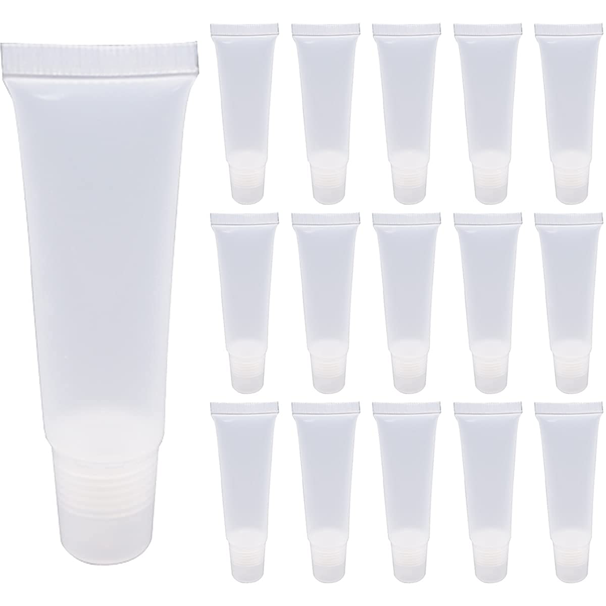 10ml Clear Unbreakable Lip Gloss Tubes - Empty Refillable Lip Balm Containers for DIY Cosmetics, Oblique Mouth Design (Pack of 6) | Perfect for Travel, Makeup Artists & Home Beauty Kits