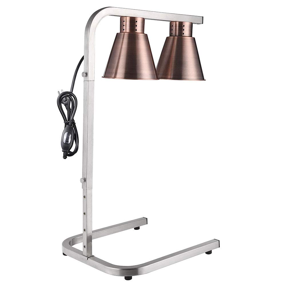 WeChef Commercial Heat Lamp - 2-Bulb Countertop Food Warmer for Buffet, Restaurants & Food Courts | Keep Meals Warm for Serving & Display