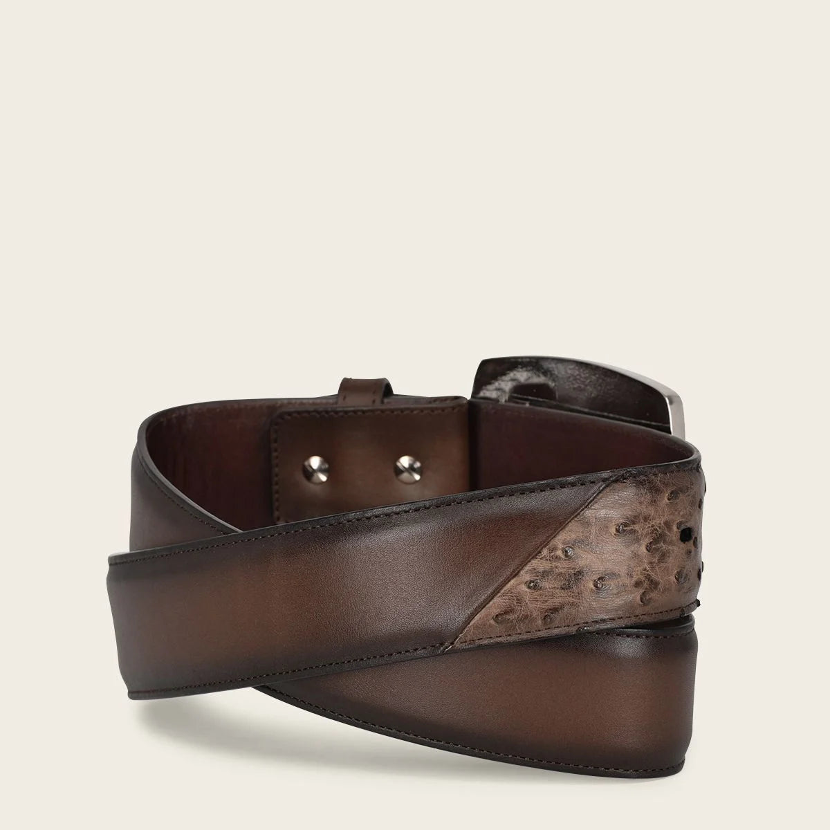 Premium Men's Western Fashion Ostrich Leather Belt - CV496A1 Cuadra Brown - Perfect for Cowboy Boots, Jeans & Casual Outfits