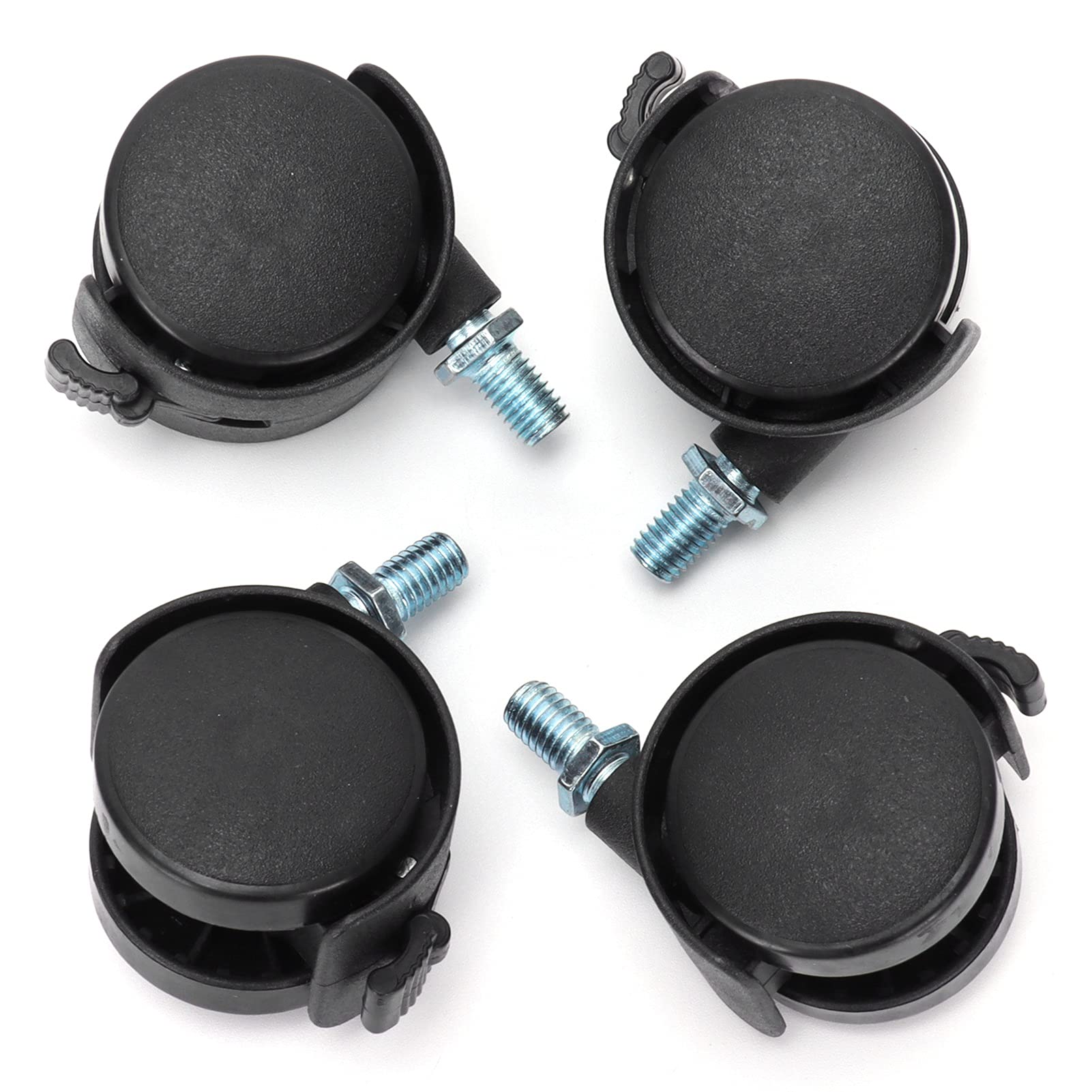 Universal Brake Caster Wheels - Heavy Duty, Wear-Resistant, Low Noise & Easy to Install for Office Chairs, Storage Cabinets, Bookshelves and Baby Cribs | Perfect for Home, Office & Nursery Furniture Mobility