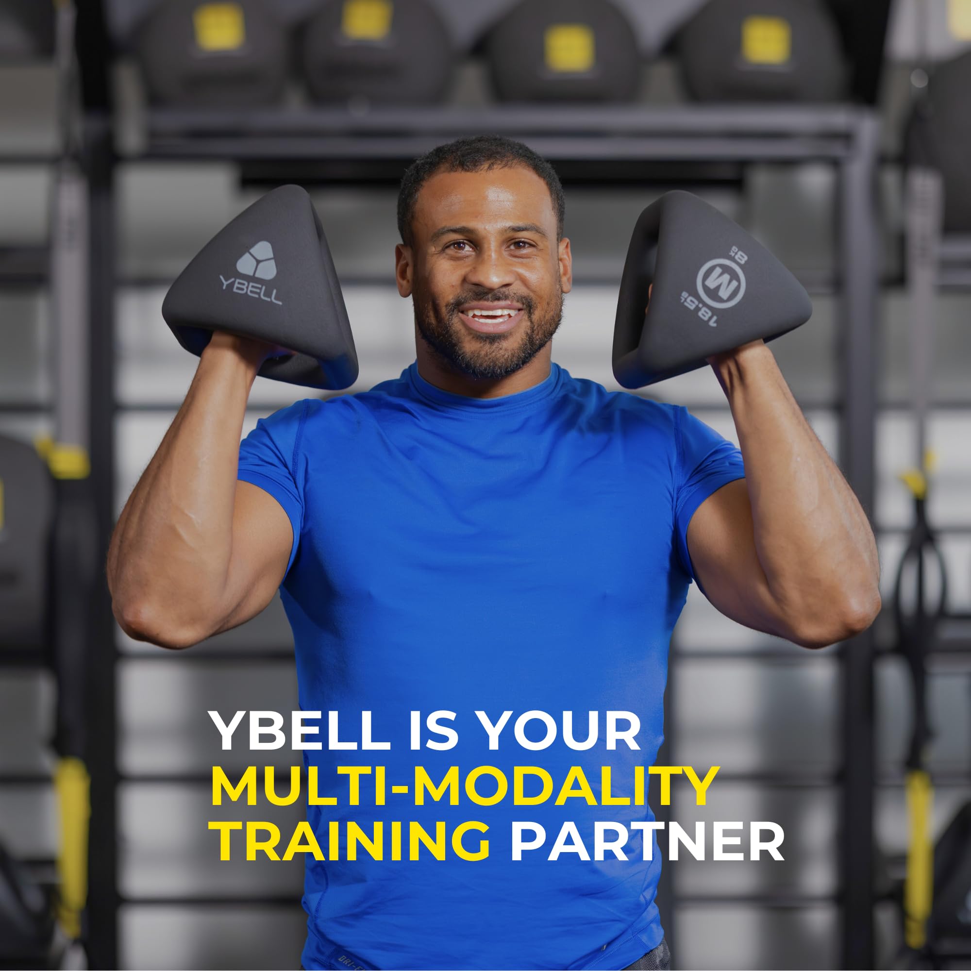 TRX YBell Pro Series 3-in-1 Dumbbell, Kettlebell and Push Up Stand - Commercial Grade Powder Coated Workout Equipment for Strength Training & Conditioning - Perfect for Home Gym, CrossFit, and Functional Fitness Workouts