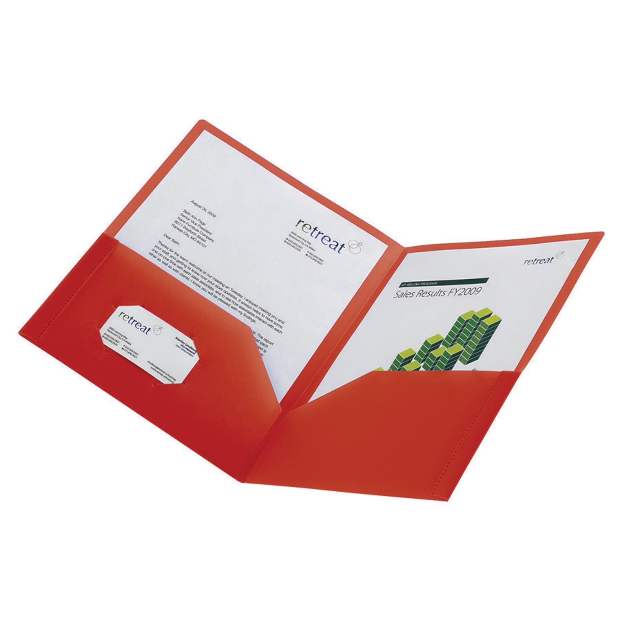 Red 2-Pocket Poly Folder - Letter Size for School & Office