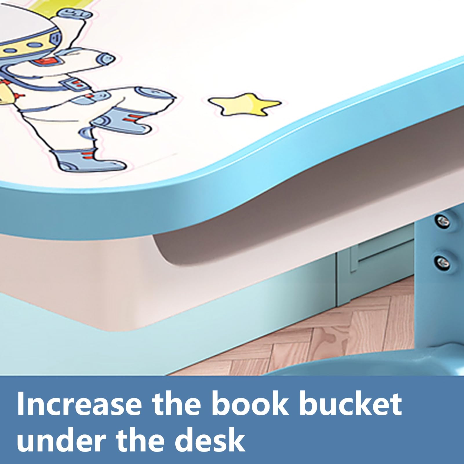 Adjustable Kids Study Desk and Chair Set with Storage Drawer - Ergonomic Children's Learning Table for Boys & Girls (Pink/Blue) - Perfect for Homeschooling, Online Classes & Bedroom Study Space