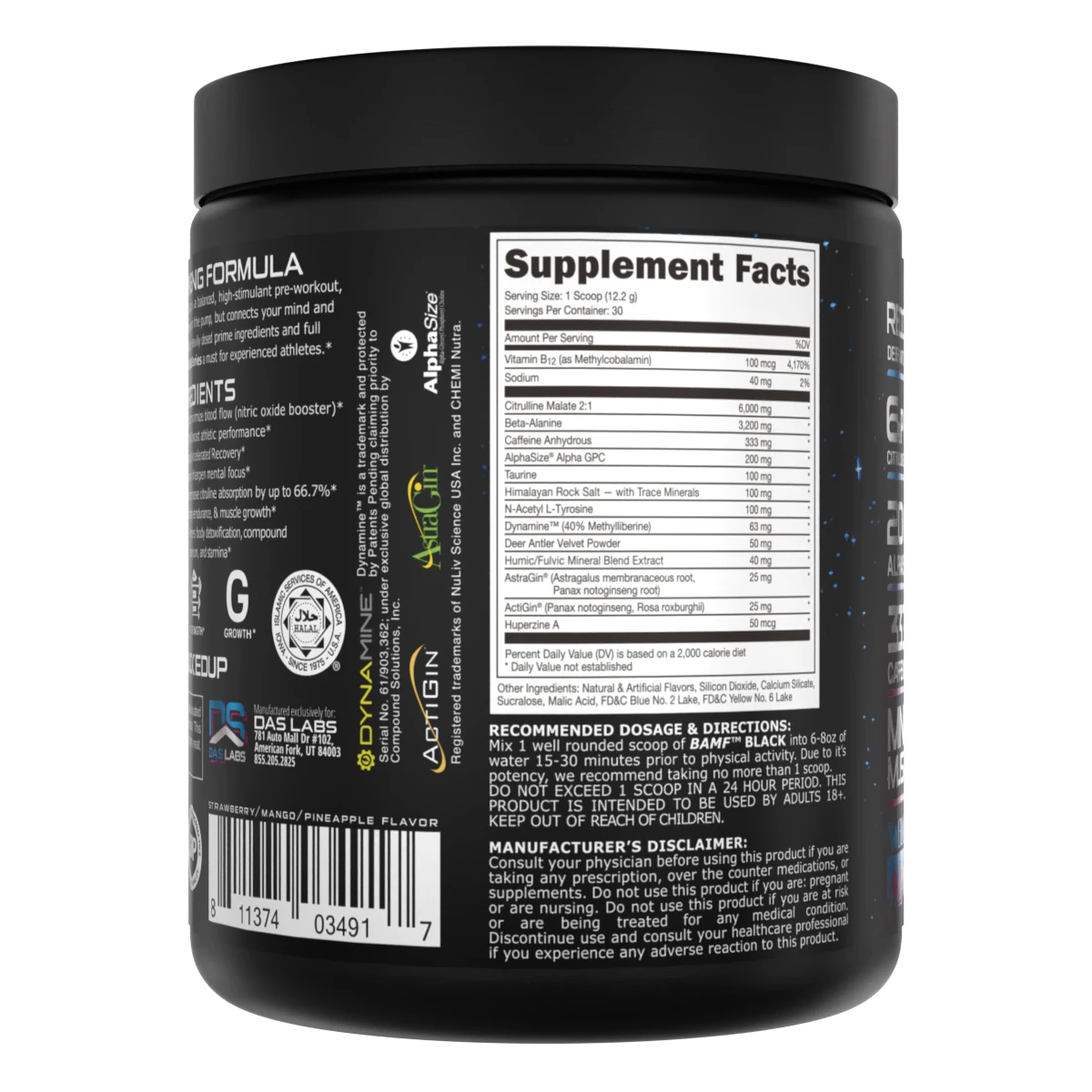 Bucked Up BAMF BLACK Pre-Workout Supplement for Men & Women - Energy, Focus & Muscle Pump Enhancer for Gym & Fitness Training