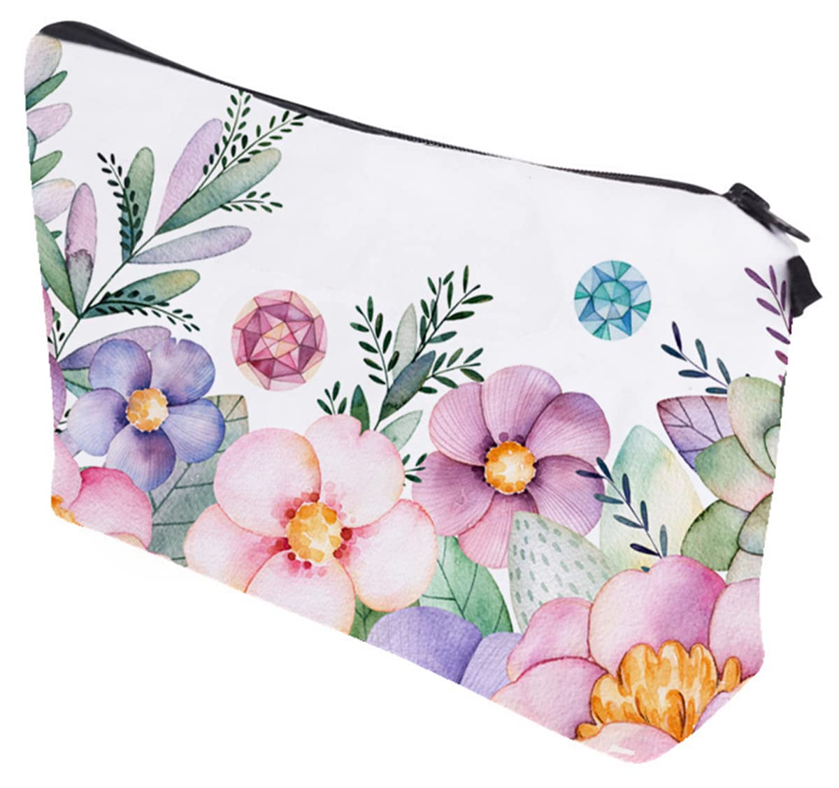 FAVORTALK Floral Toiletry Bag for Women - Waterproof Cosmetic Makeup Pouch with Zipper, Portable Travel Makeup Bag for Girls - Perfect for Travel, Gym, and Everyday Use B0906