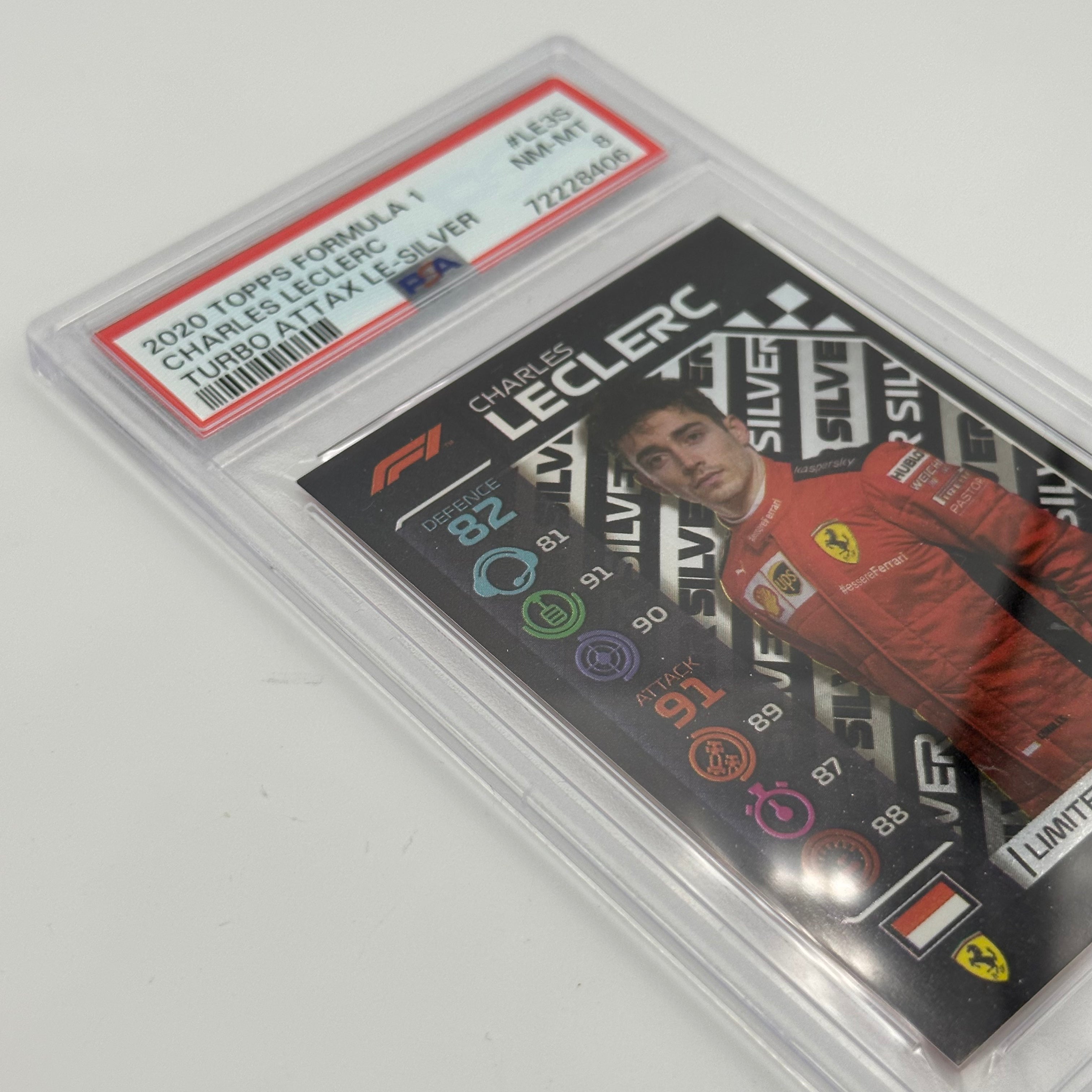 PSA 8 Graded CHARLES LECLERC #LE3S Limited Edition Silver F1 Racing Card - Perfect for Collectors, Investors & Formula 1 Fans