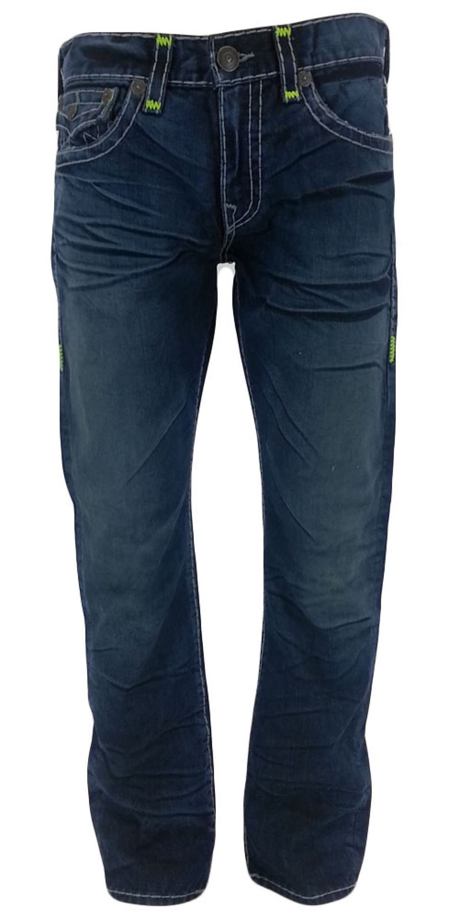 True Religion Men's Ricky Relaxed Fit Straight Leg Jean - Classic Blue Denim Pants for Casual Wear | Comfortable & Stylish for Everyday Outfits, Work & Weekend Looks