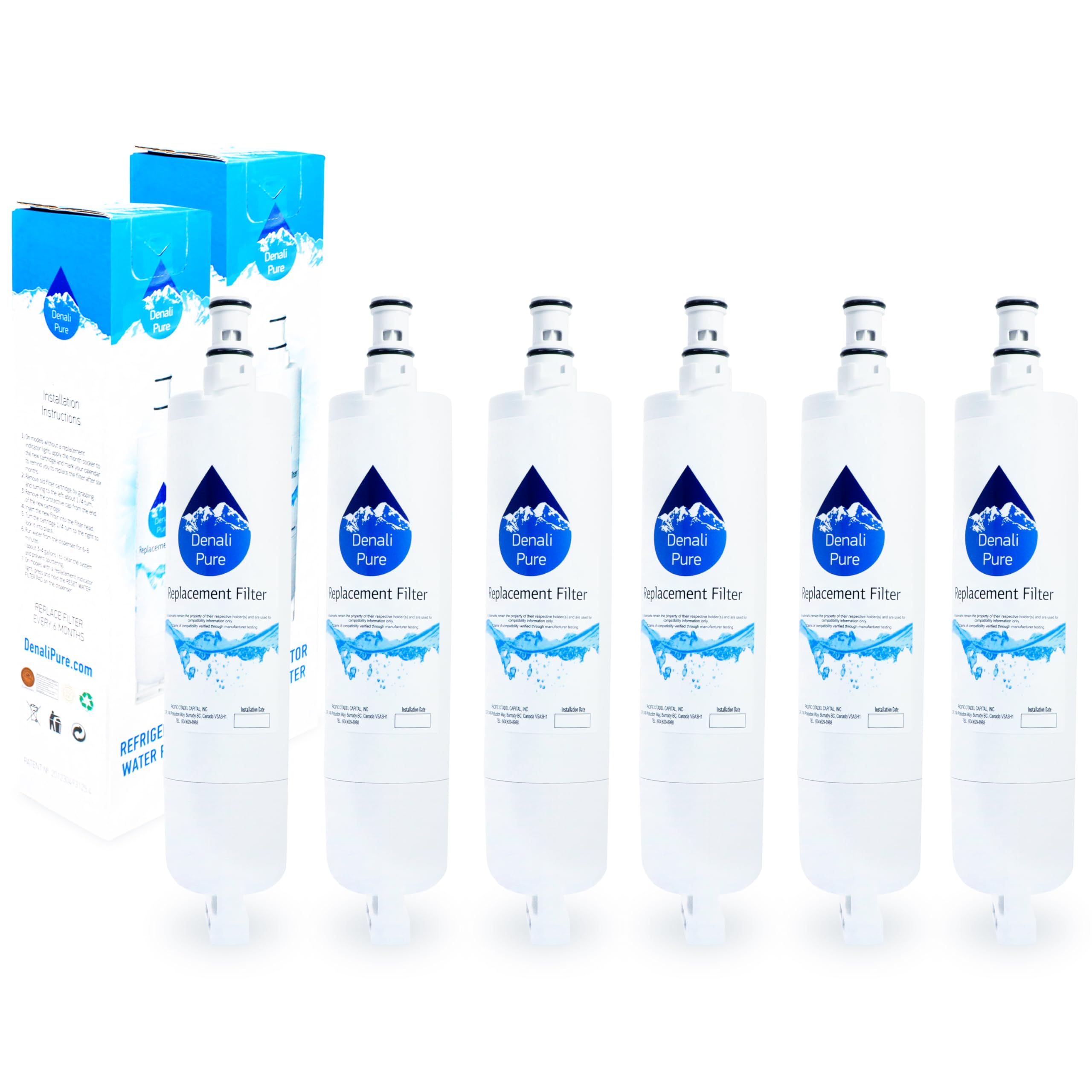 6-Pack Sears/Kenmore 10652572201 Refrigerator Water Filter Replacement - Compatible with 46-9010, 46-9902, 46-9908 Models | NSF Certified for Clean & Safe Drinking Water | Perfect for Home Kitchen, Office Breakroom & RV Refrigerators | Ideal for Refreshing Water in Daily Use, Cooking, and Outdoor Adventures | Great for Hydration, Coffee Brewing, and Ice Making