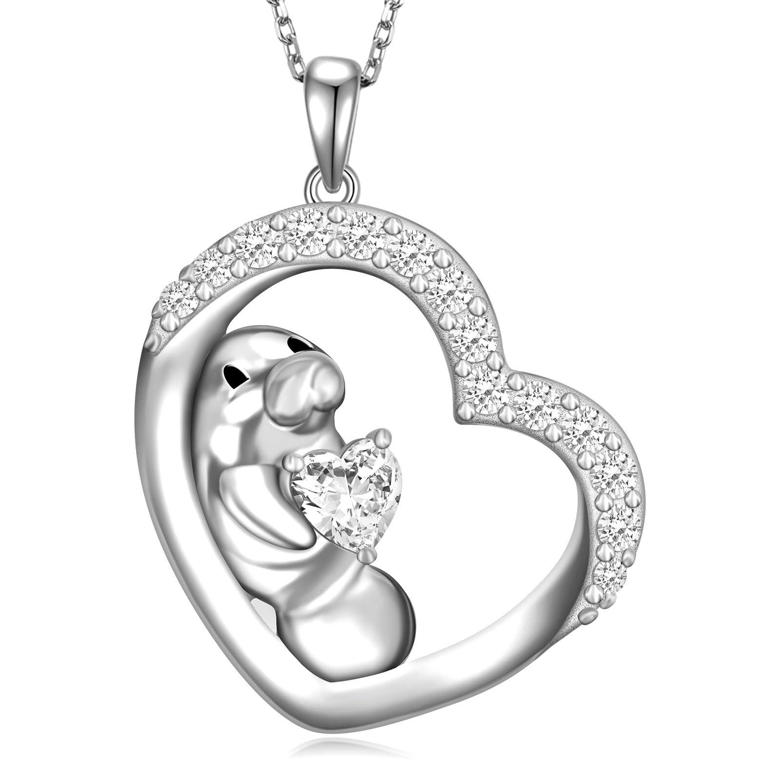 925 Sterling Silver Manatee Pendant Necklace for Women - Dainty Marine Animal Jewelry Gift for Birthday, Anniversary & Christmas | Perfect for Beach Lovers, Ocean Conservationists & Nature Enthusiasts