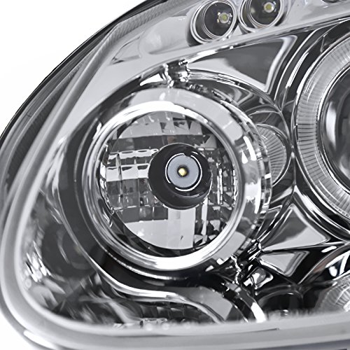 Spec-D Tuning LHP-GLF05-TM Clear Chrome Halo LED Projector Headlights for Volkswagen Golf Rabbit & Jetta - Upgrade Your Night Driving with Stylish Lighting
