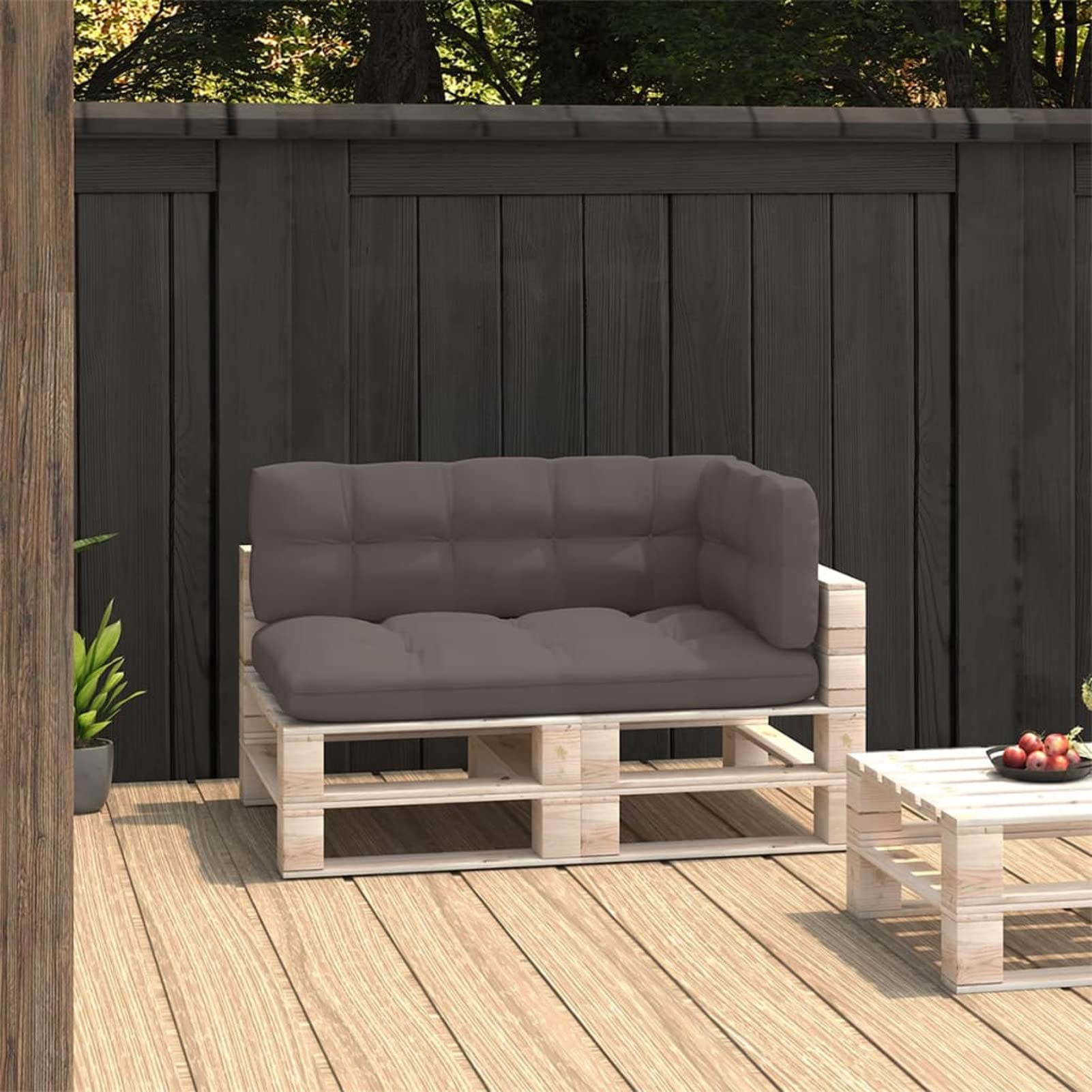 Premium 3-Piece Outdoor Pallet Sofa Cushion Set - Water-Resistant Taupe Fabric Upholstery with Seat & Back Cushions - Perfect for Patio, Deck, Garden & Backyard Relaxation