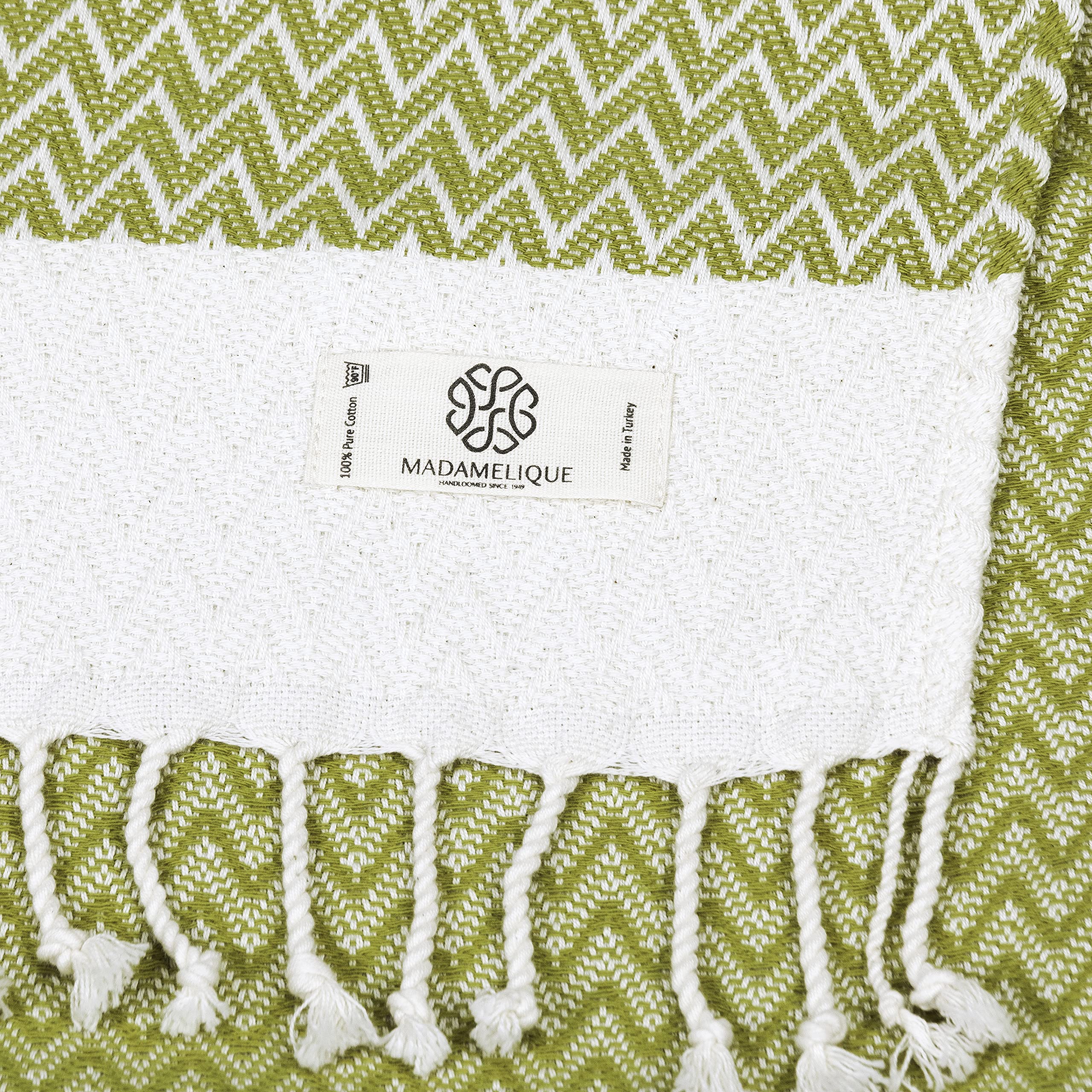 Madamelique 2-Pack Premium Cotton Hand Towels 18x40 Inches - Soft & Absorbent Bath, Face, Hair, Yoga Towel Set - 100% Pure Turkish Peshtemal for Kitchen, Spa & Home Decor (Mustard) | Perfect for Bathrooms, Guest Towels, Beach Yoga & Tea Time