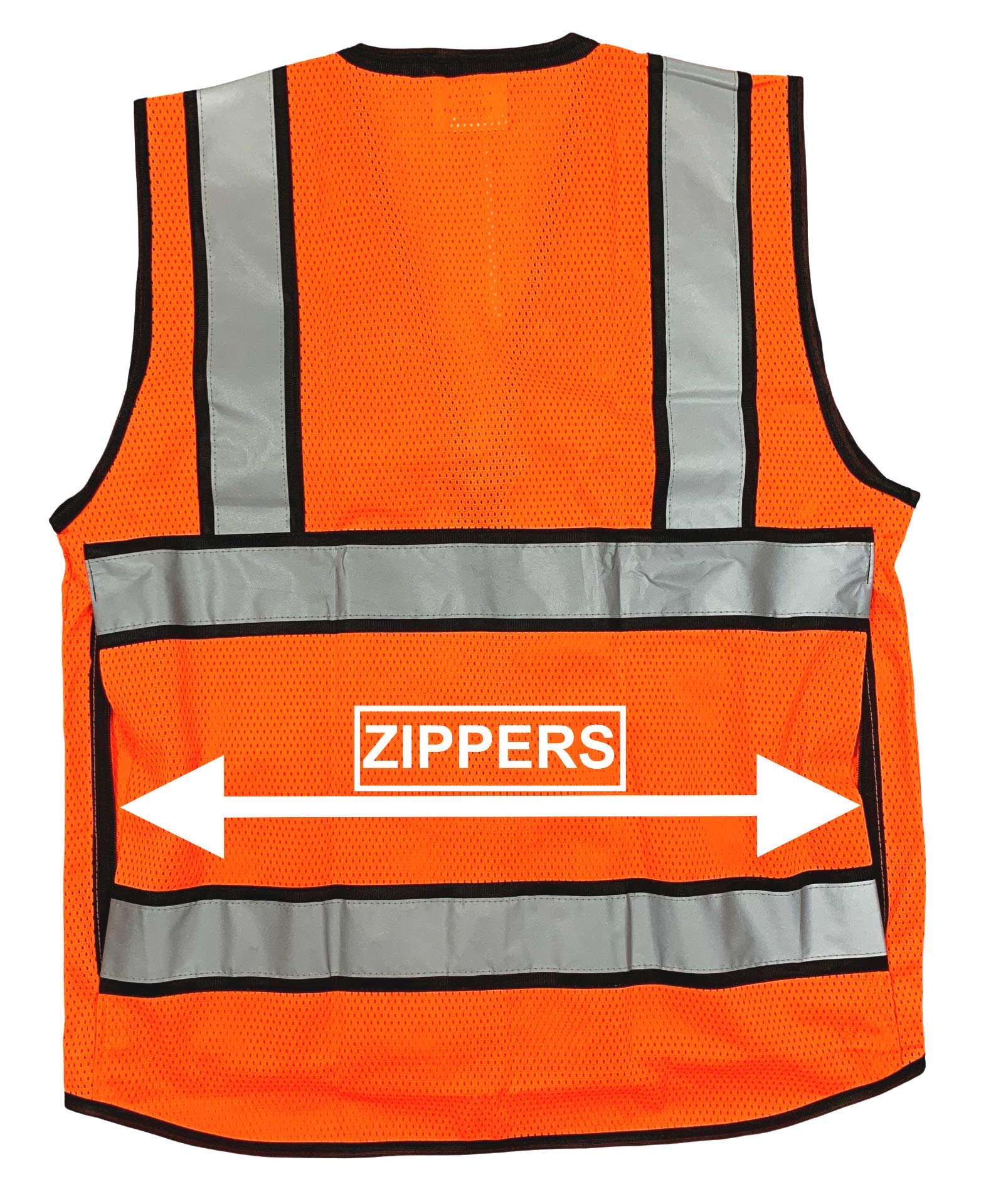 High Visibility Reflective Safety Vest with Zipper & Pockets - ANSI Certified Mesh Work Vest for Construction, Road Work & Night Safety