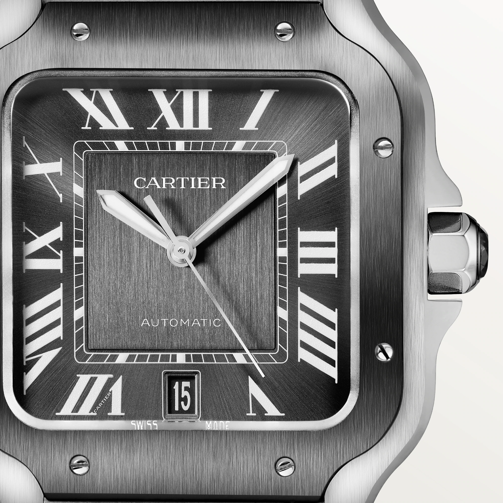 Cartier Santos Stainless Steel Men's Watch - Luxury Swiss Automatic Timepiece for Business & Formal Occasions