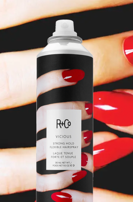 R+Co Vicious Strong Hold Flexible Hairspray - Long-Lasting Styling Spray for All Hair Types - Perfect for Updos, Curls & Everyday Hold