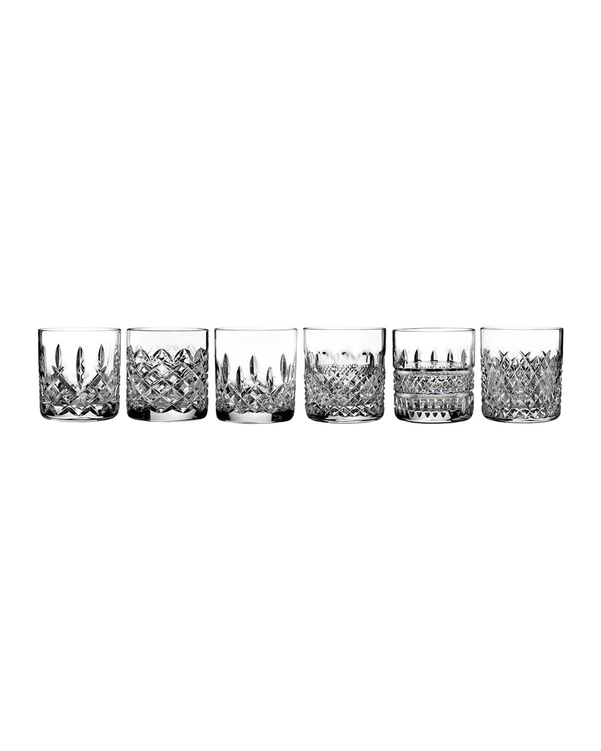 Waterford Connoisseur Lismore Heritage 6-Piece Straight Tumbler Set - Premium Crystal Glassware for Whiskey, Cocktails & Elegant Entertaining