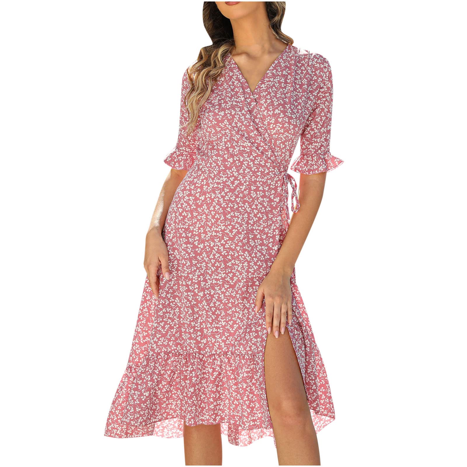 Boho Floral Chiffon Swim Dress for Women - Long Beach Cover Up Swimwear 2022 Fashion B9 | Perfect for Poolside Lounging, Beach Vacations & Summer Getaways