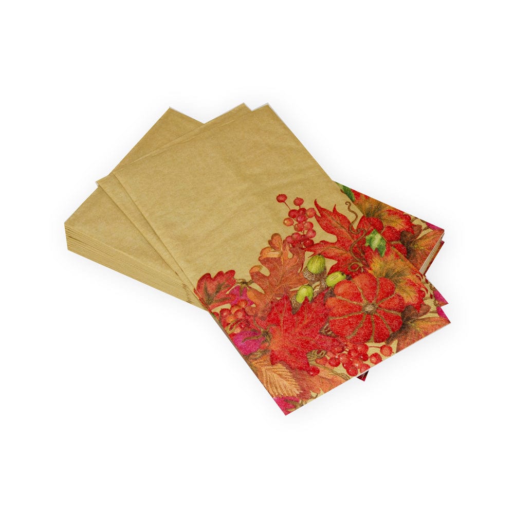 Premium Gold Harvest Garland Guest Towel Set - Elegant Holiday & Thanksgiving Decor for Bathroom, Kitchen, and Party Table Settings