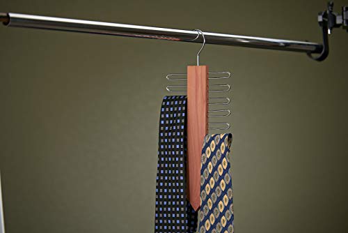 Premium Cedar Wood Closet Organizer - Natural Cedar Tie & Scarf Hanger #7050 for Wardrobe Storage & Moth Protection | Ideal for Closet, Bedroom & Travel Use