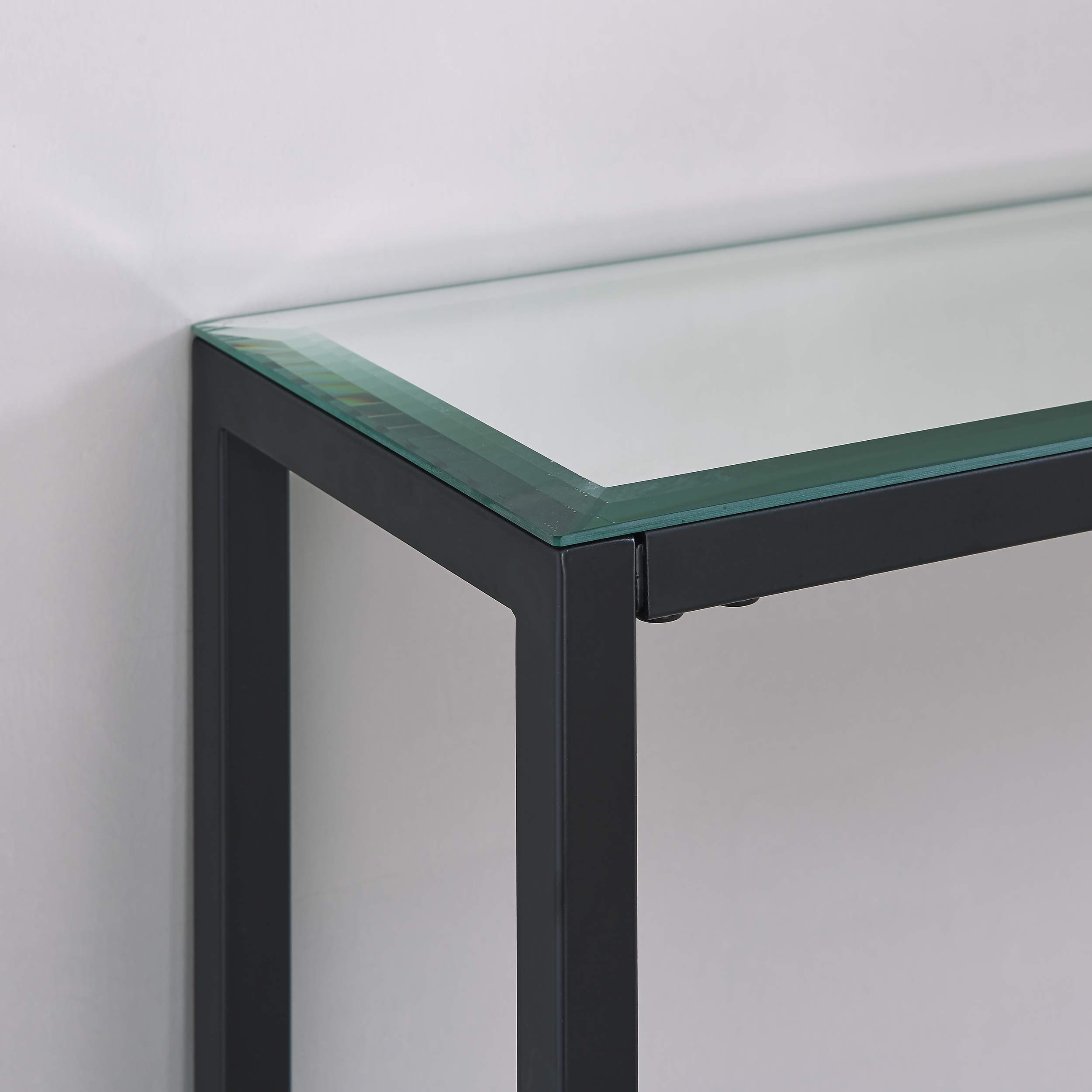 SEI FURNITURE Darrin Narrow Console Table - Slim Entryway Sofa Table with Storage Shelf, Black - Perfect for Hallway, Living Room & Small Space Decor