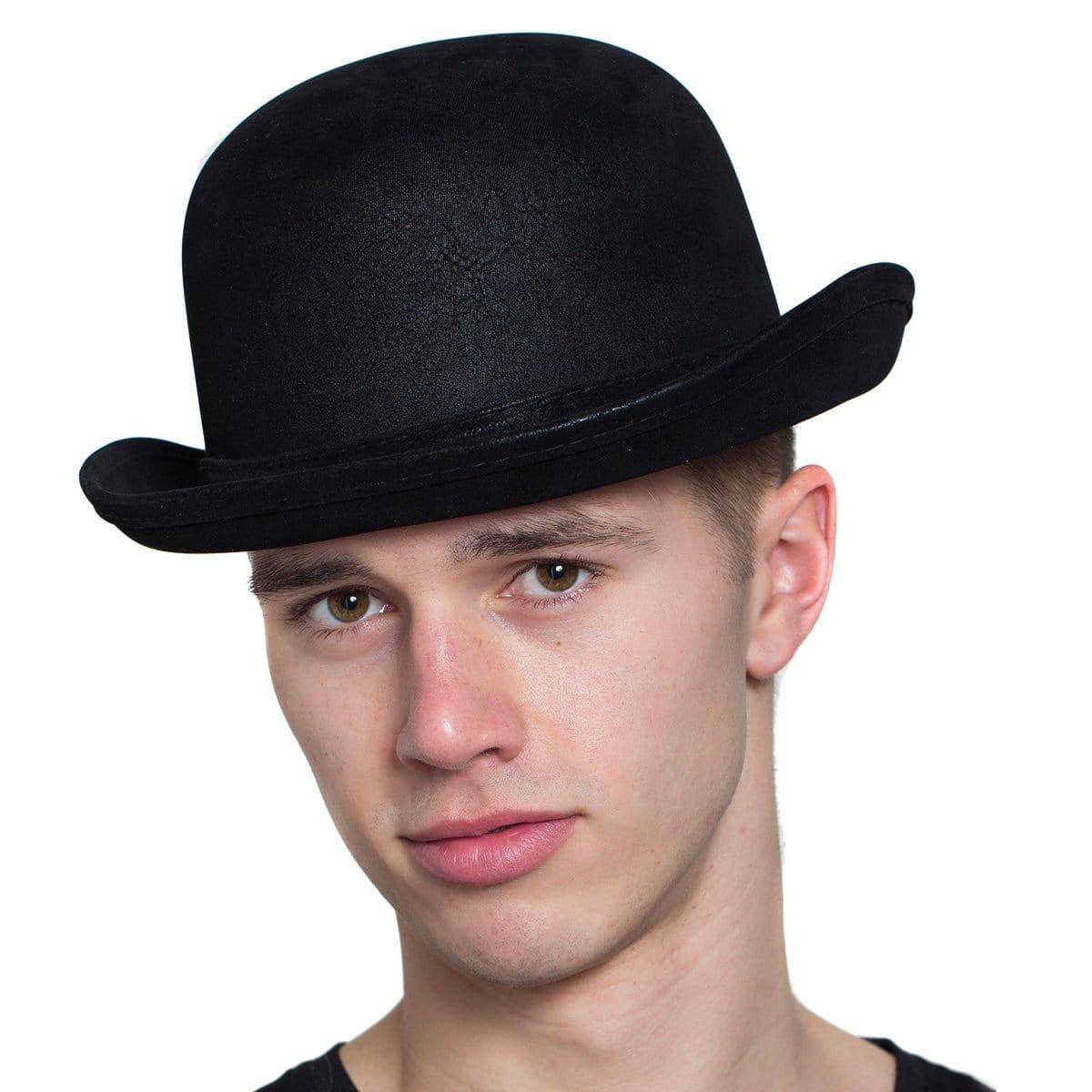 Stylish Black Leather-Like Derby Hat for Men & Women - Perfect for Casual Outings, Parties, and Vintage Fashion Looks