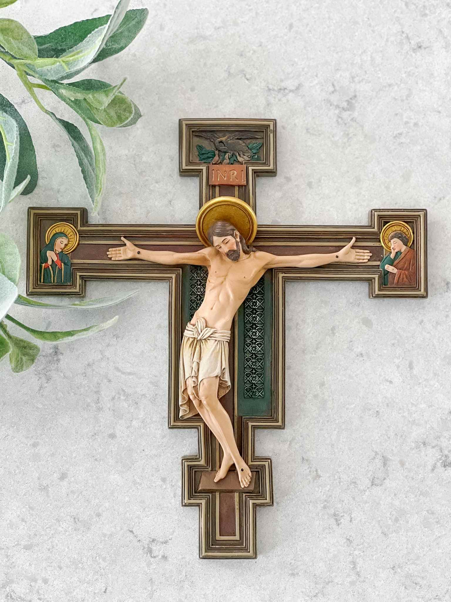 Florentine Crucifix - Handcrafted Italian Wooden Cross for Home Decor, Wall Hanging & Religious Gifts | Perfect for Church, Bedroom & Spiritual Spaces