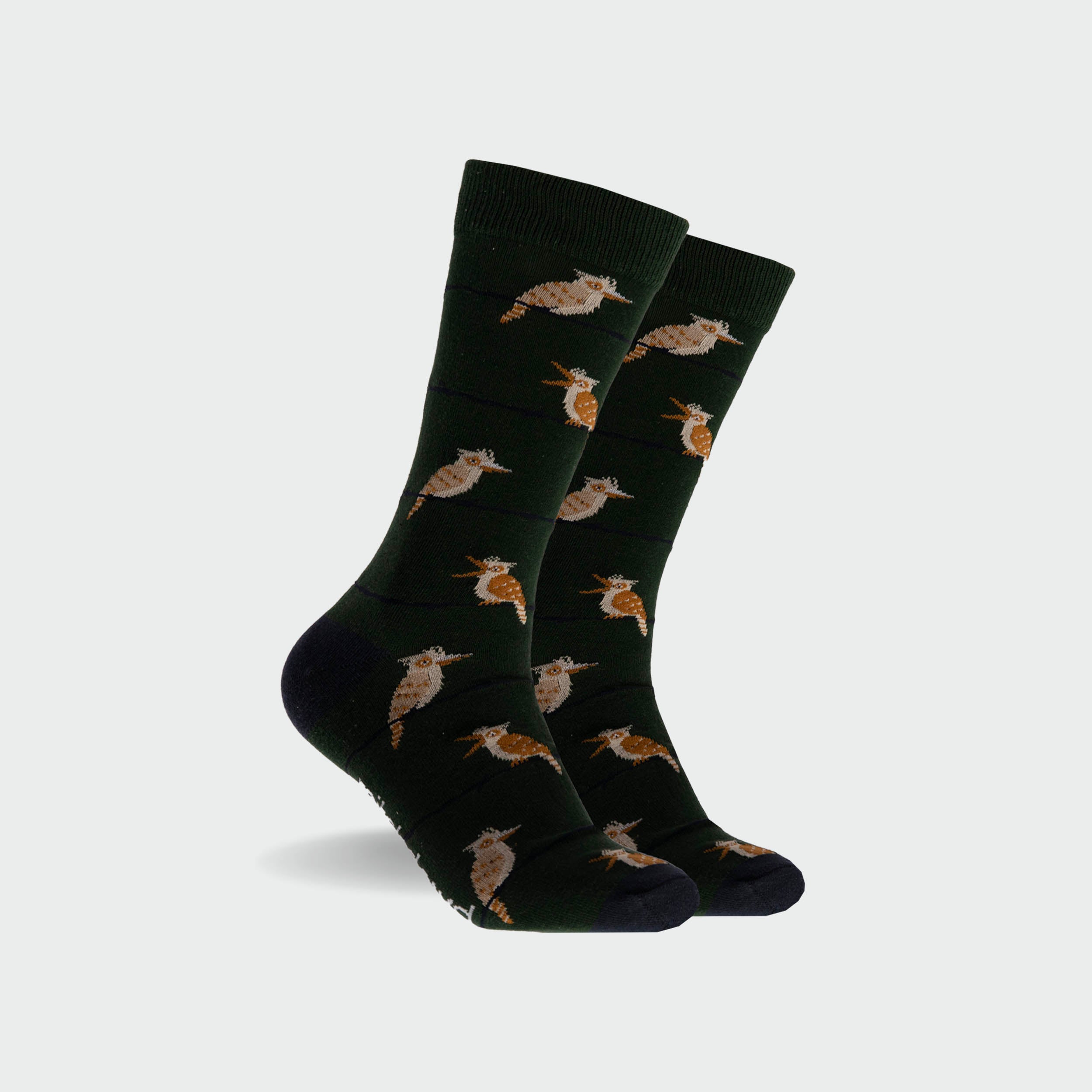 Men's Aussie Animals Cotton Crew Socks 5-Pack - Black | Comfortable & Durable Casual Socks for Everyday Wear, Work & Outdoor Activities