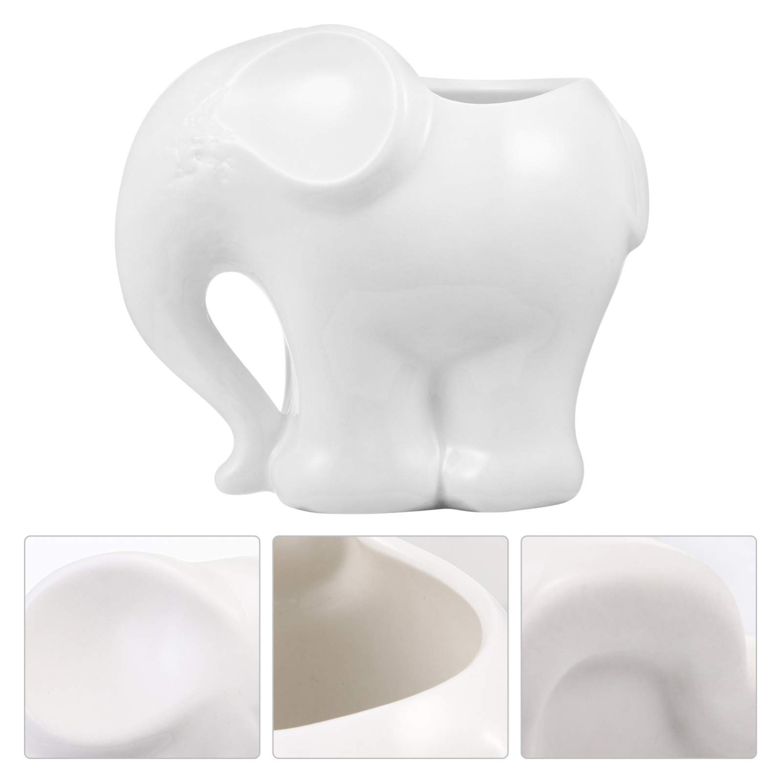 Elephant Ceramic Flower Pot - Cute Cartoon Planter for Succulents, Plants & Flowers | Perfect for Home Decor, Office Desk & Garden Planting