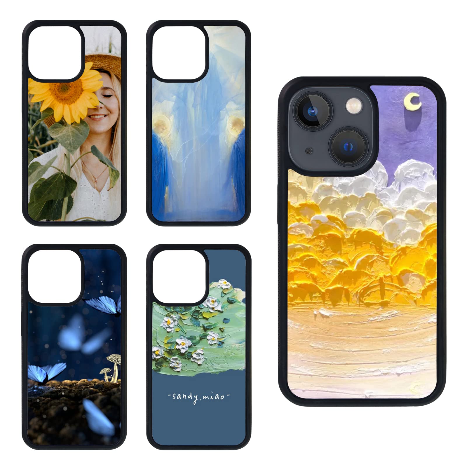 5-Pack Sublimation Phone Case for iPhone 13 Mini 5.4 Inch - Printable Blank Phone Covers for DIY Customization - Perfect for Personalized Gifts, Photo Printing & Creative Projects